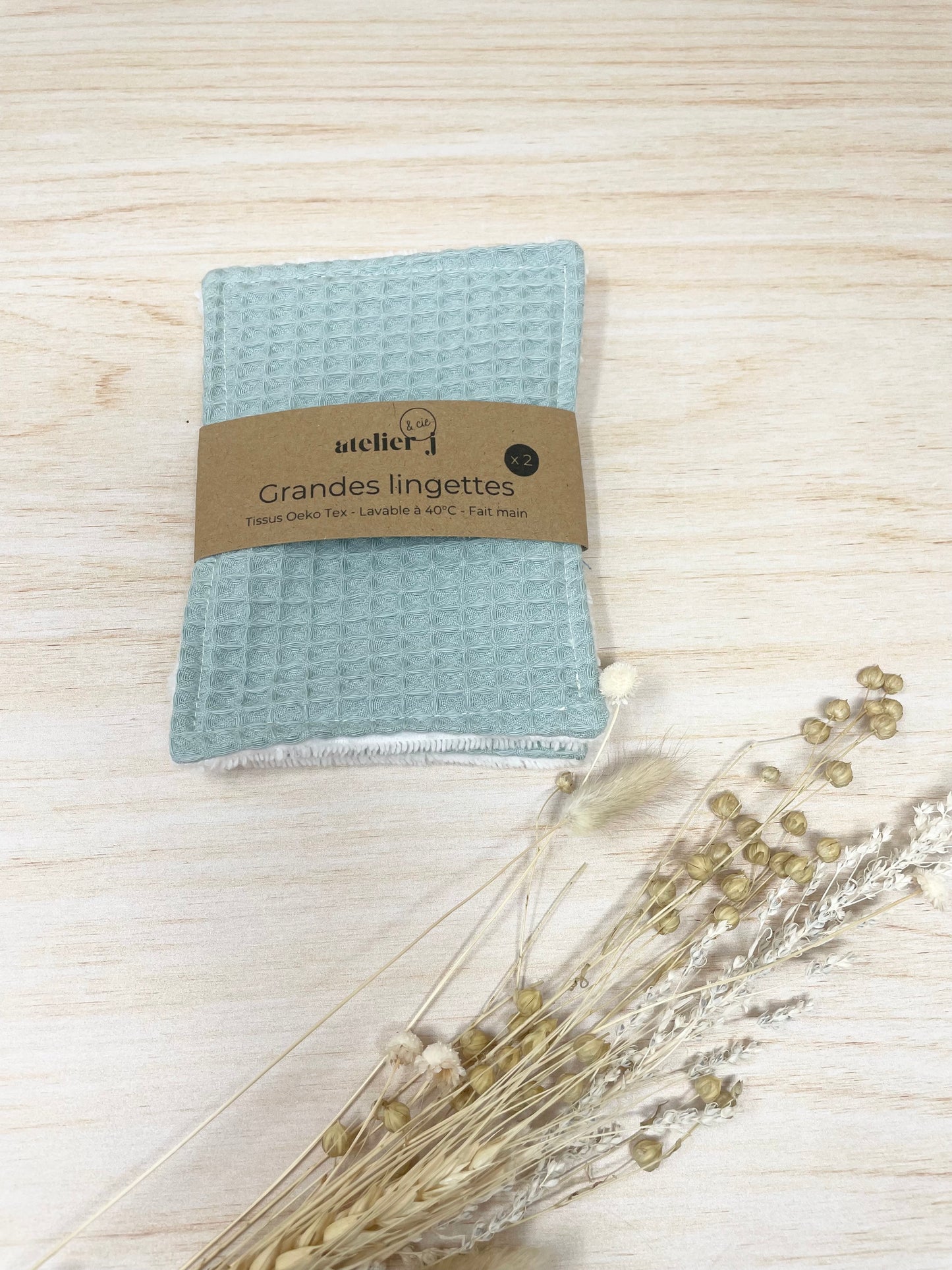 Grandes lingettes lavables - lot de 2