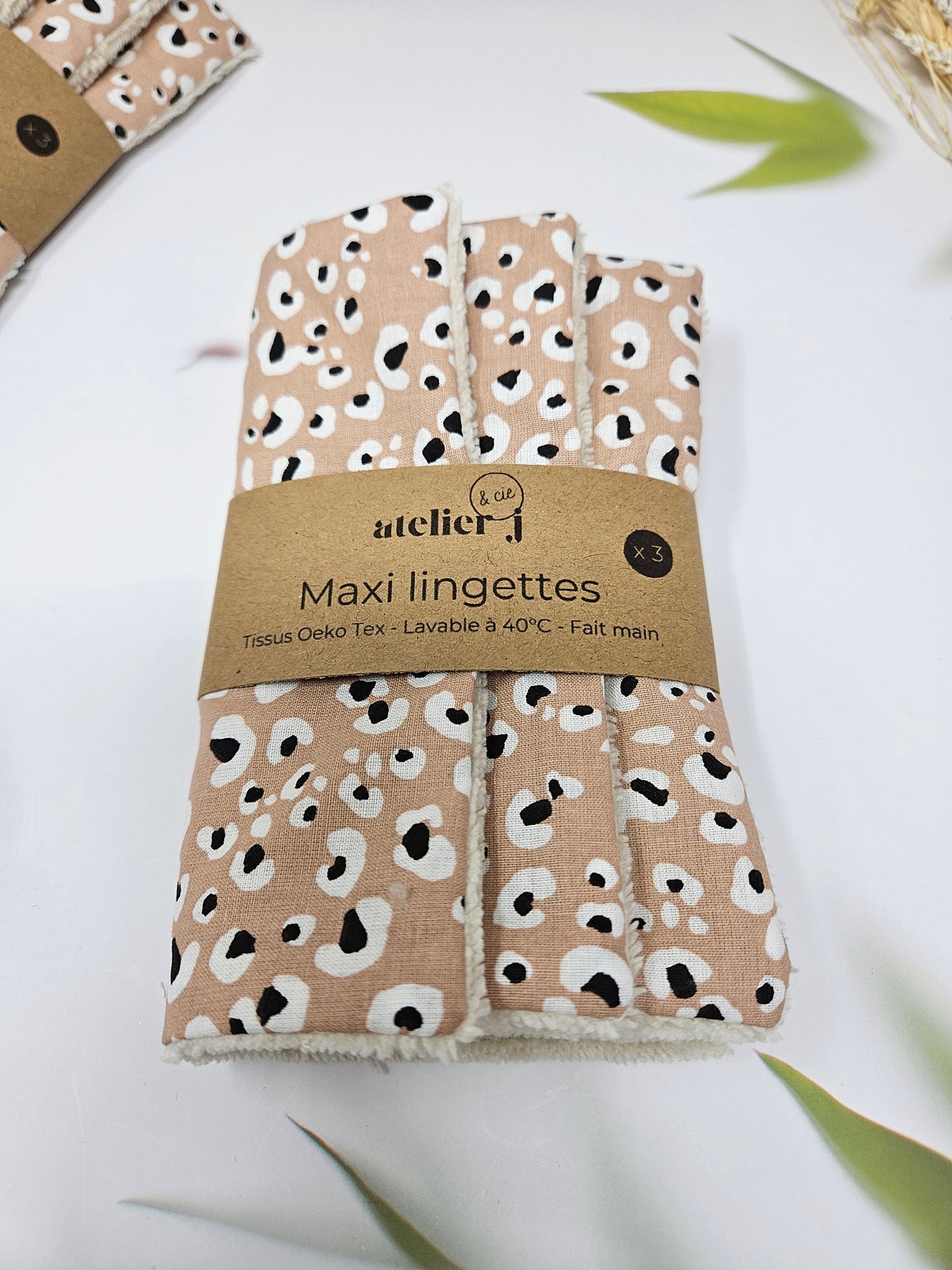 Maxi lingettes en lot de 3 / cotons lavables