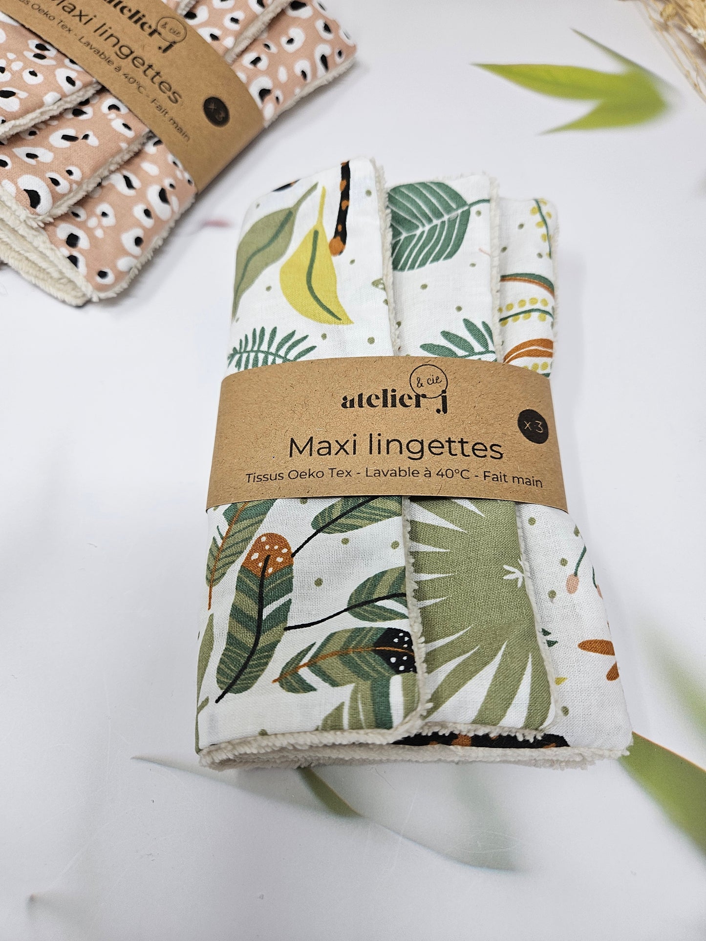 Maxi lingettes en lot de 3 / cotons lavables