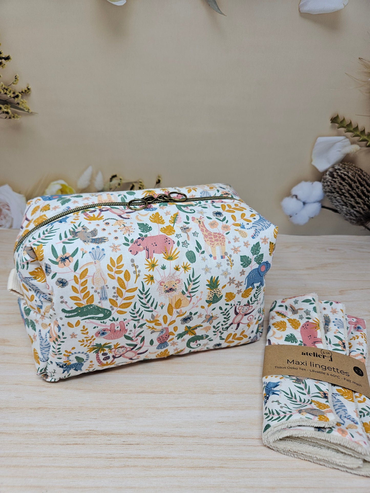 Trousse de toilette avec poche intérieure élastique - grande capacité