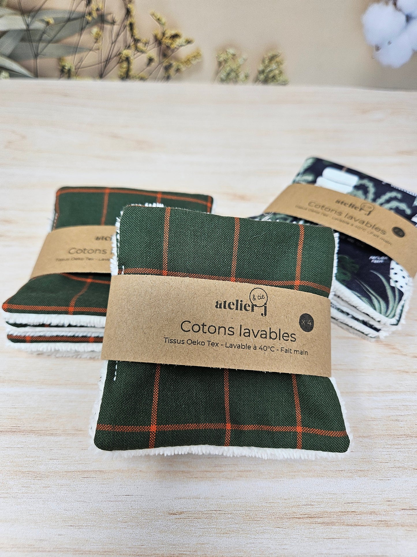 Petits cotons lavables - lingettes démaquillantes zéro déchet en lot de 4