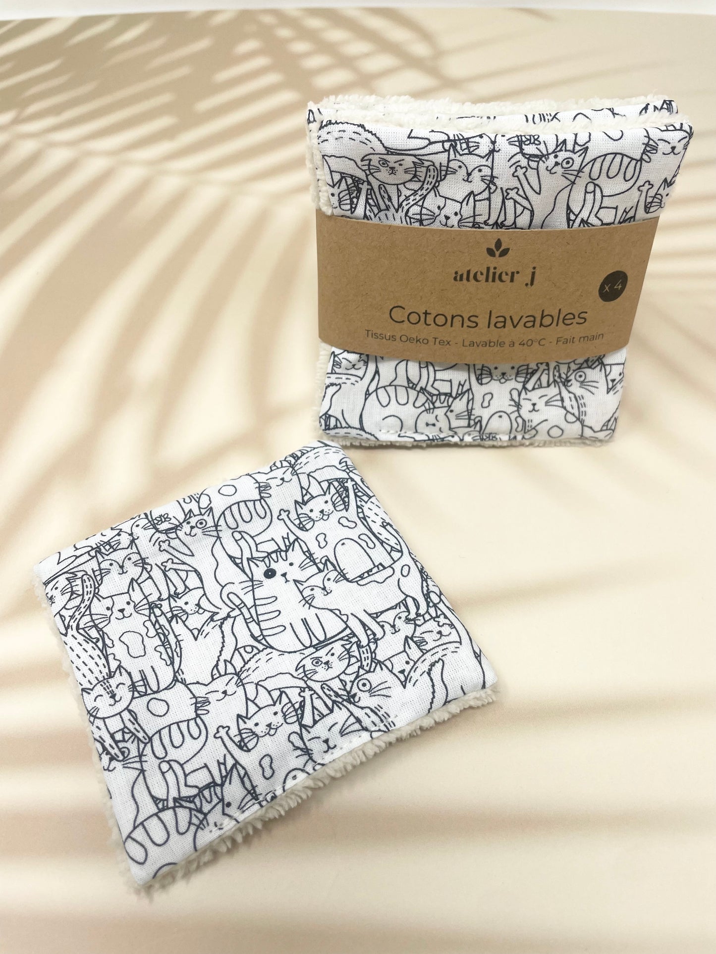 Cotons lavables - Lingettes démaquillantes Zéro déchet lot de 4