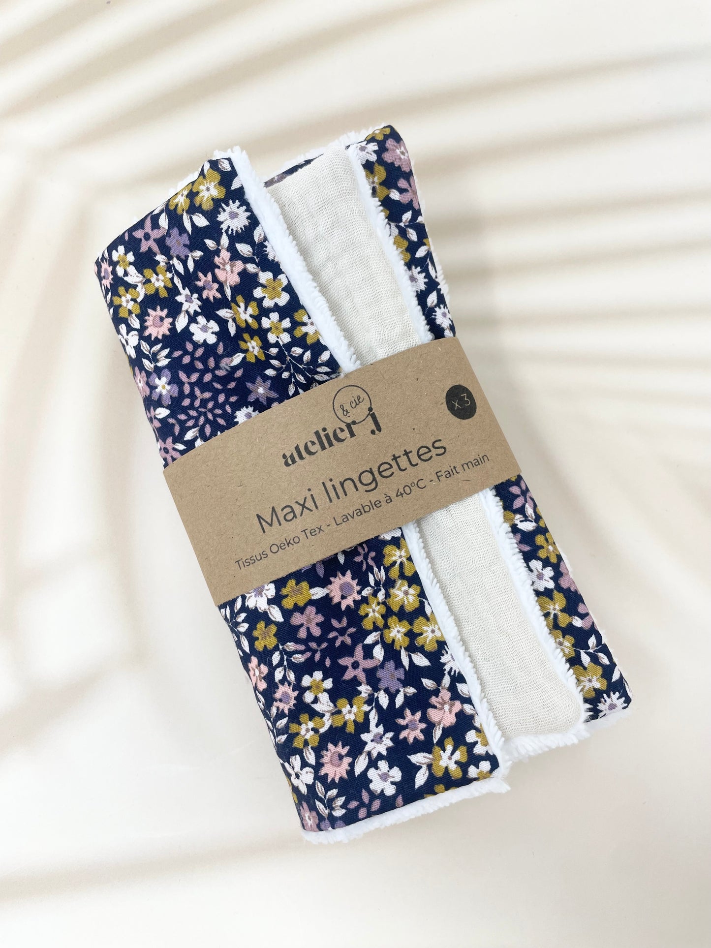 Maxi lingettes en lot de 3 / cotons lavables