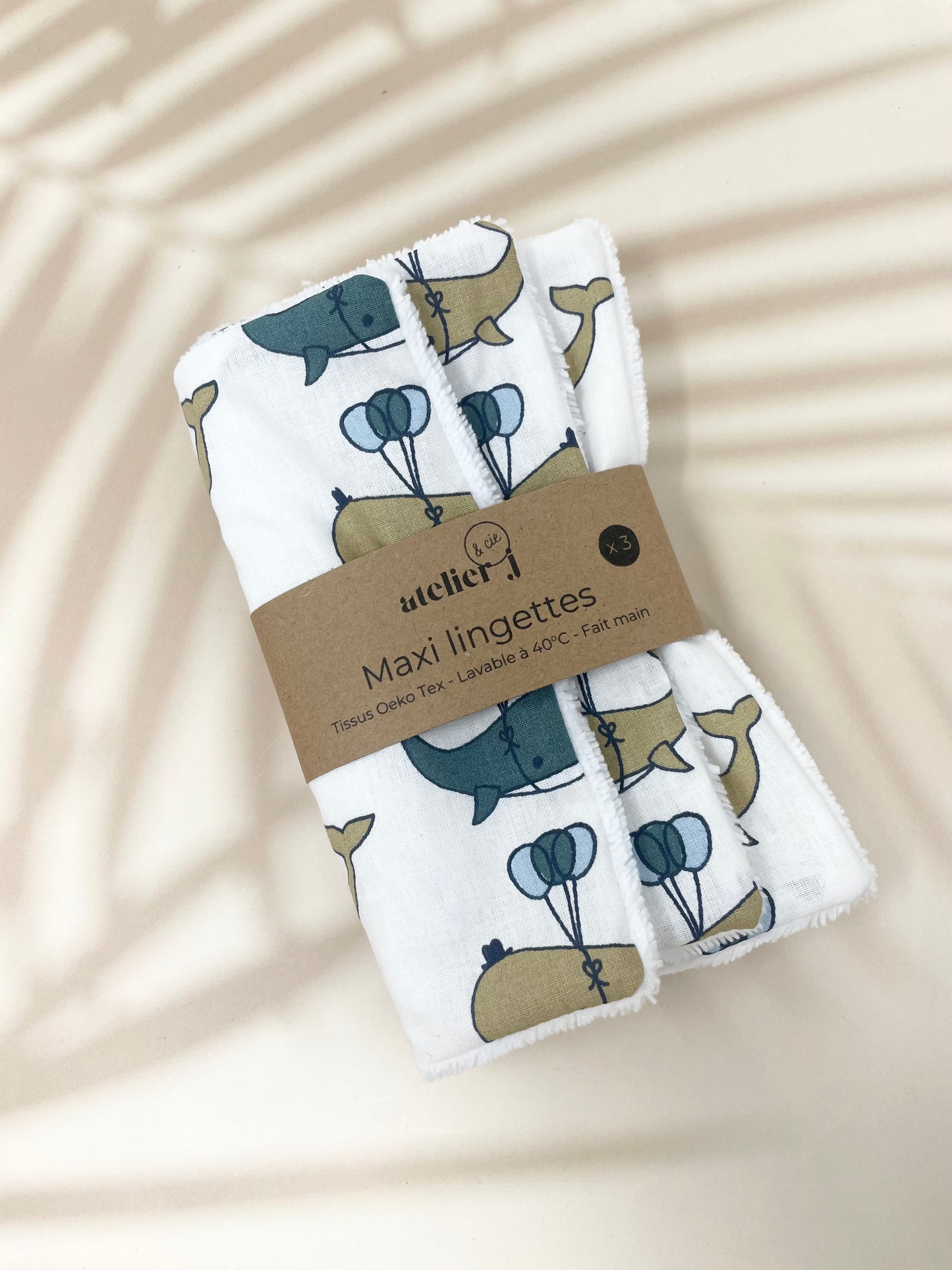 Maxi lingettes en lot de 3 / cotons lavables