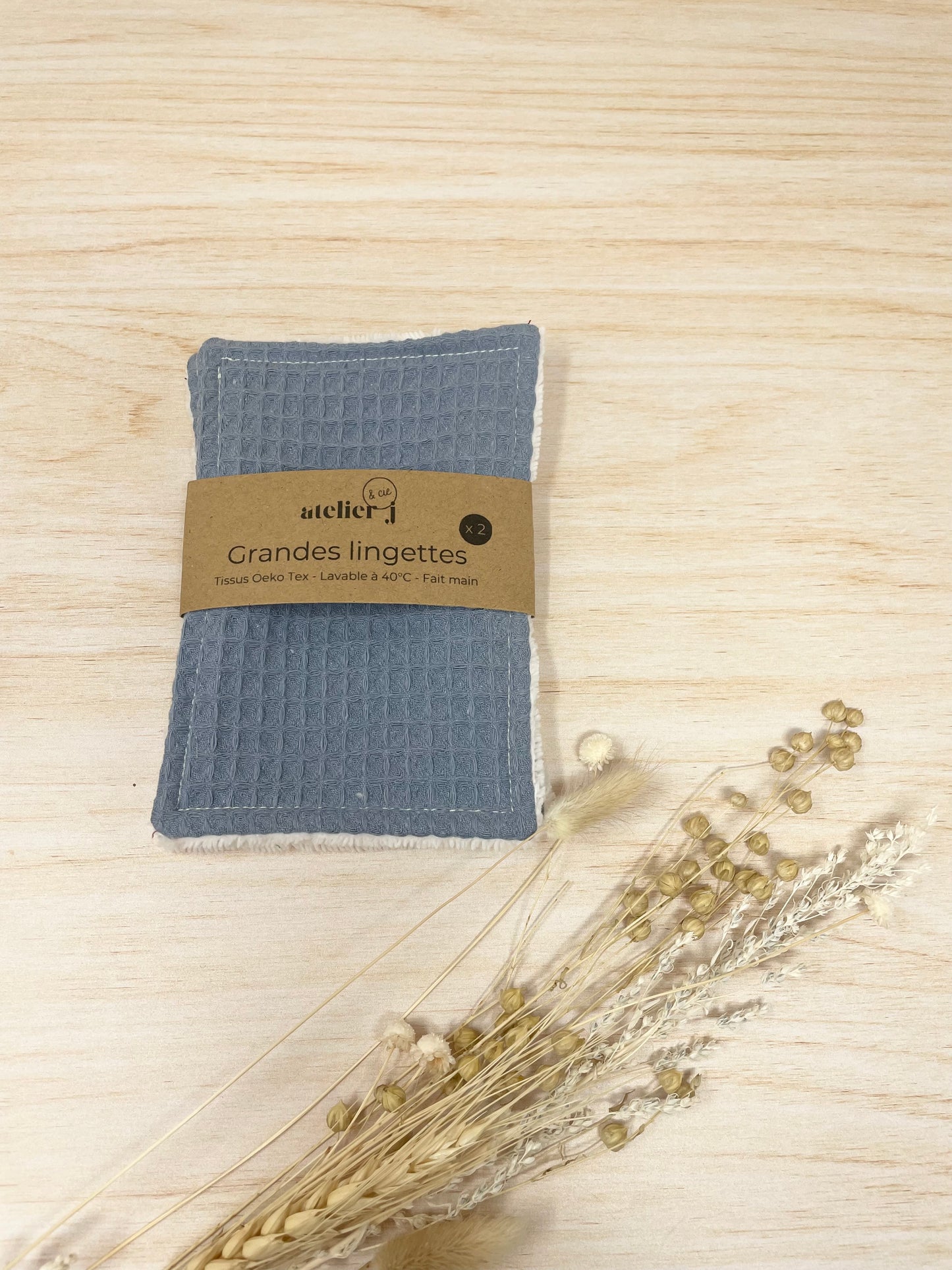 Grandes lingettes lavables - lot de 2