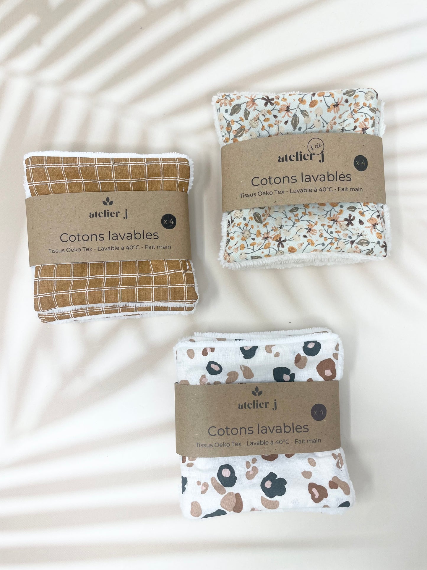 Cotons lavables - Lingettes démaquillantes Zéro déchet lot de 4