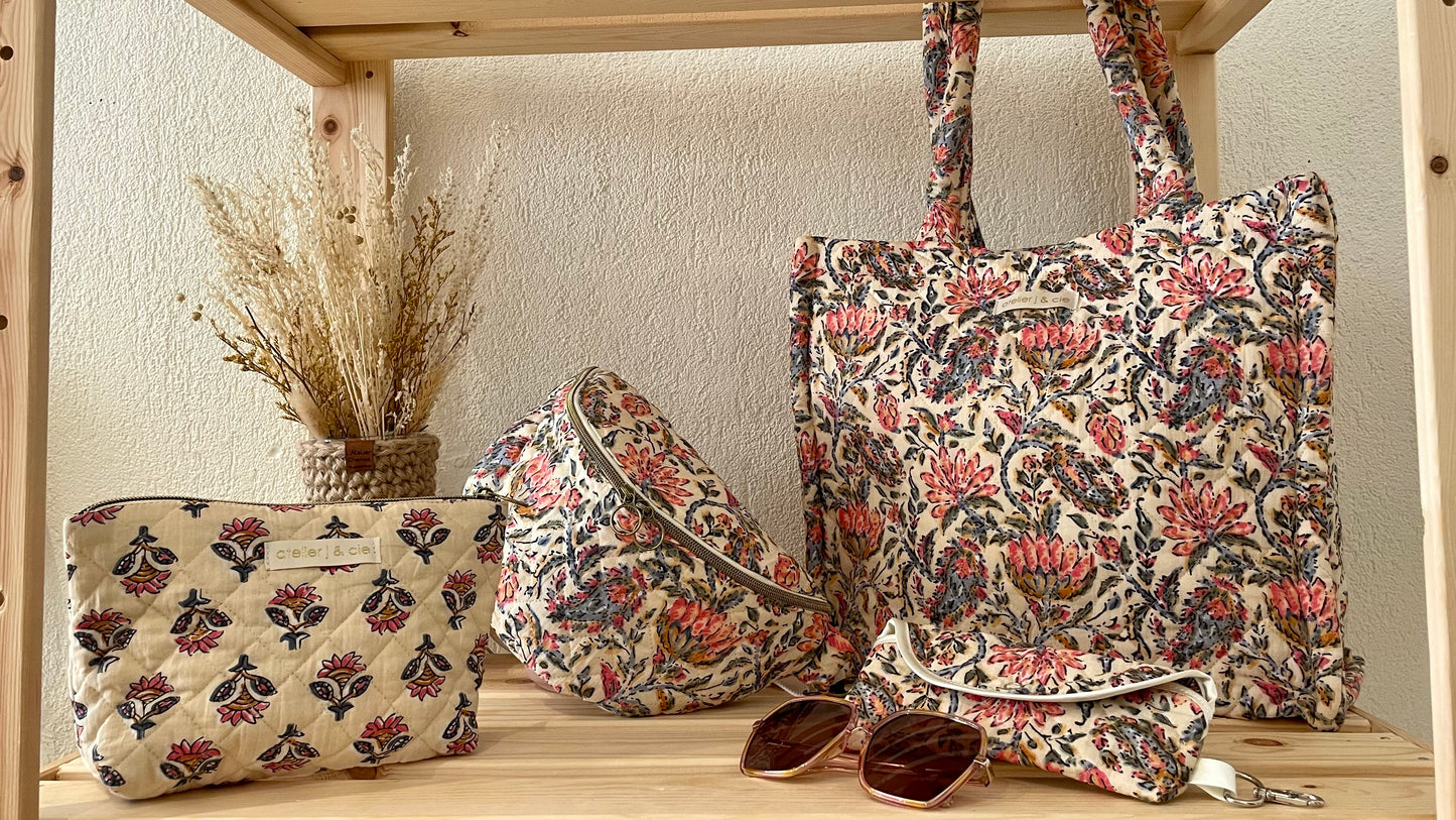 Cabas matelassé - Collection motifs indiens