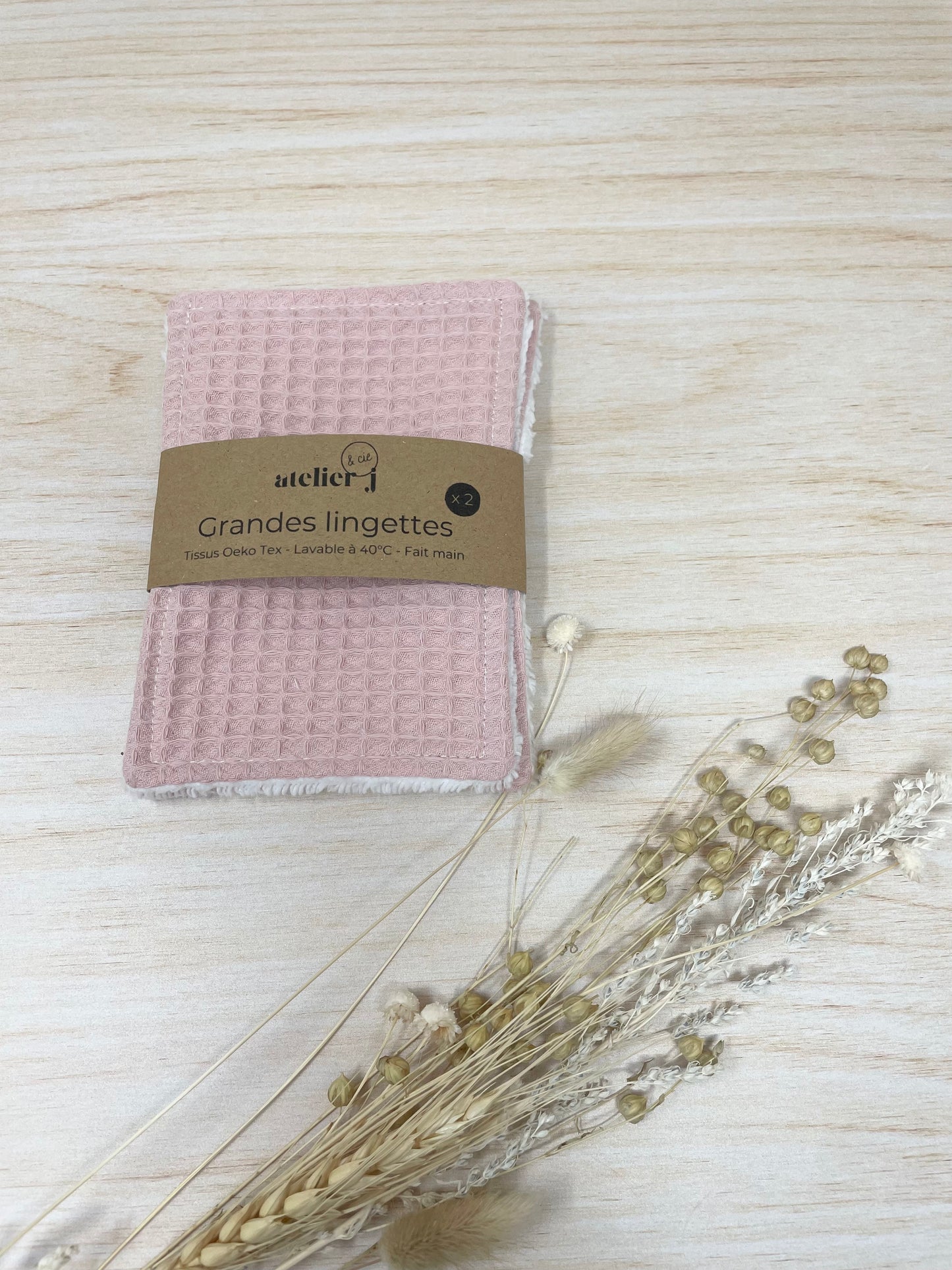 Grandes lingettes lavables - lot de 2