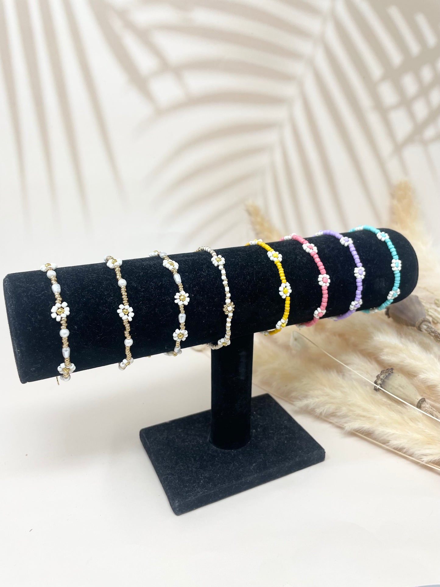 Bracelets fleurs en perles