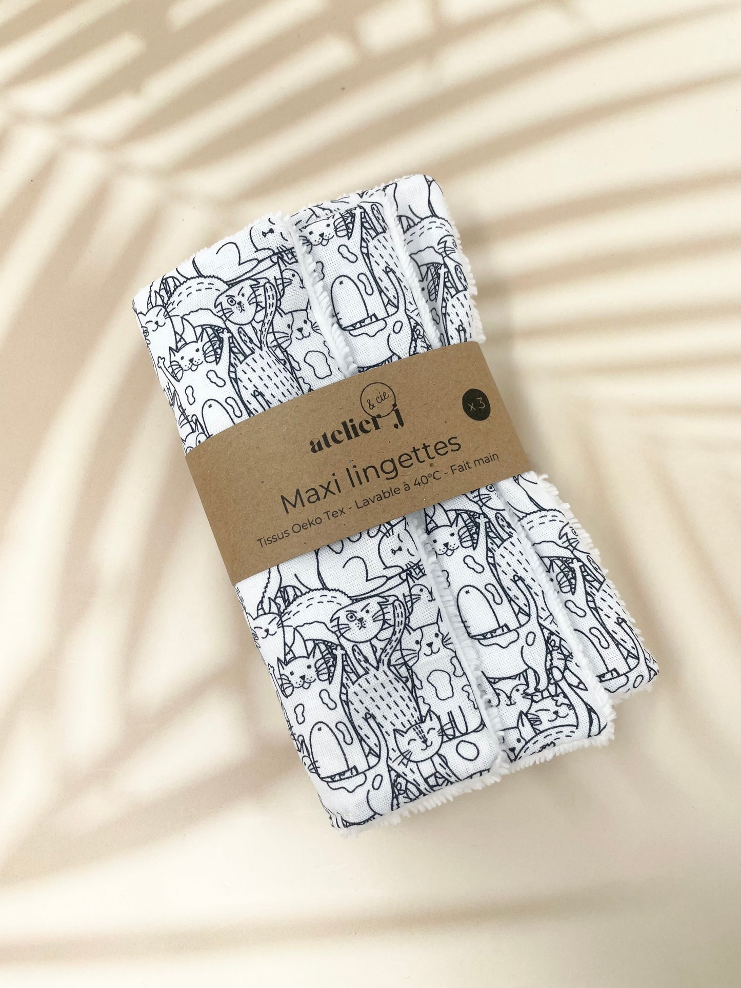 Maxi lingettes en lot de 3 / cotons lavables