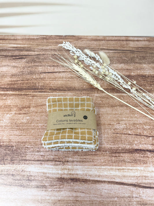 Petits cotons lavables - lingettes démaquillantes zéro déchet en lot de 4