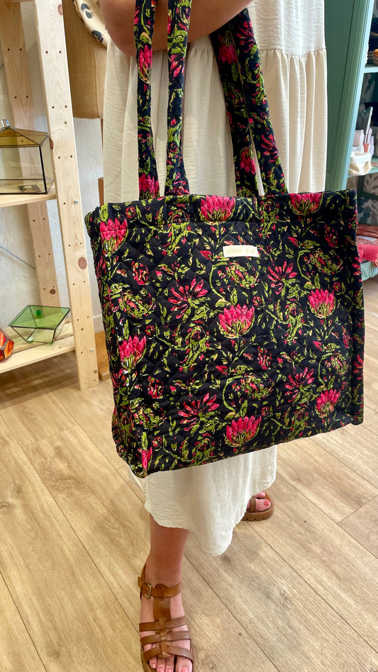 Cabas matelassé - Collection motifs indiens