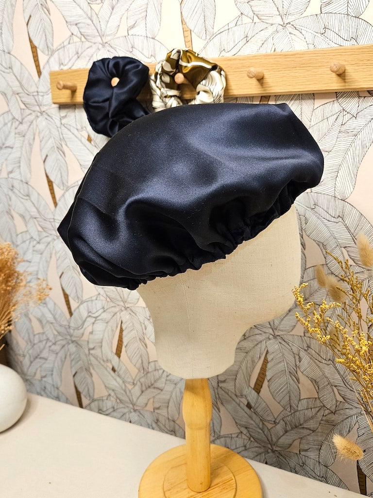 Bonnet de soin cheveux en satin