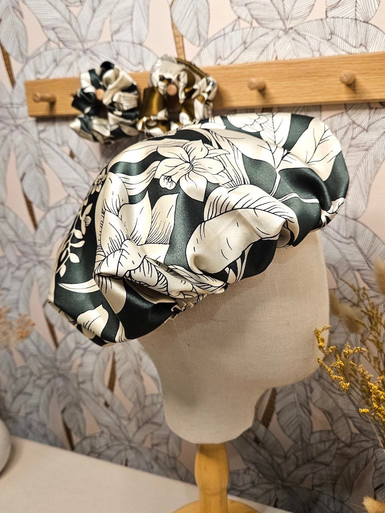 Bonnet de soin cheveux en satin