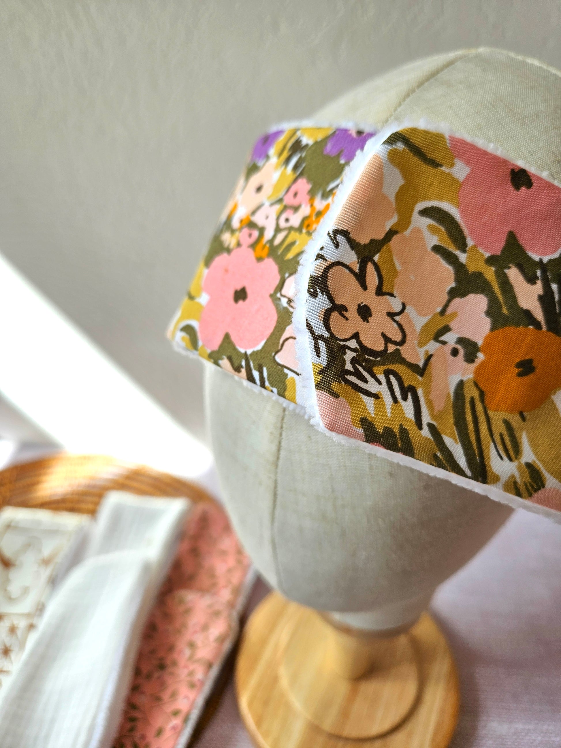 Bandeau soin visage fait main tissu fleuri vintage – Atelier J