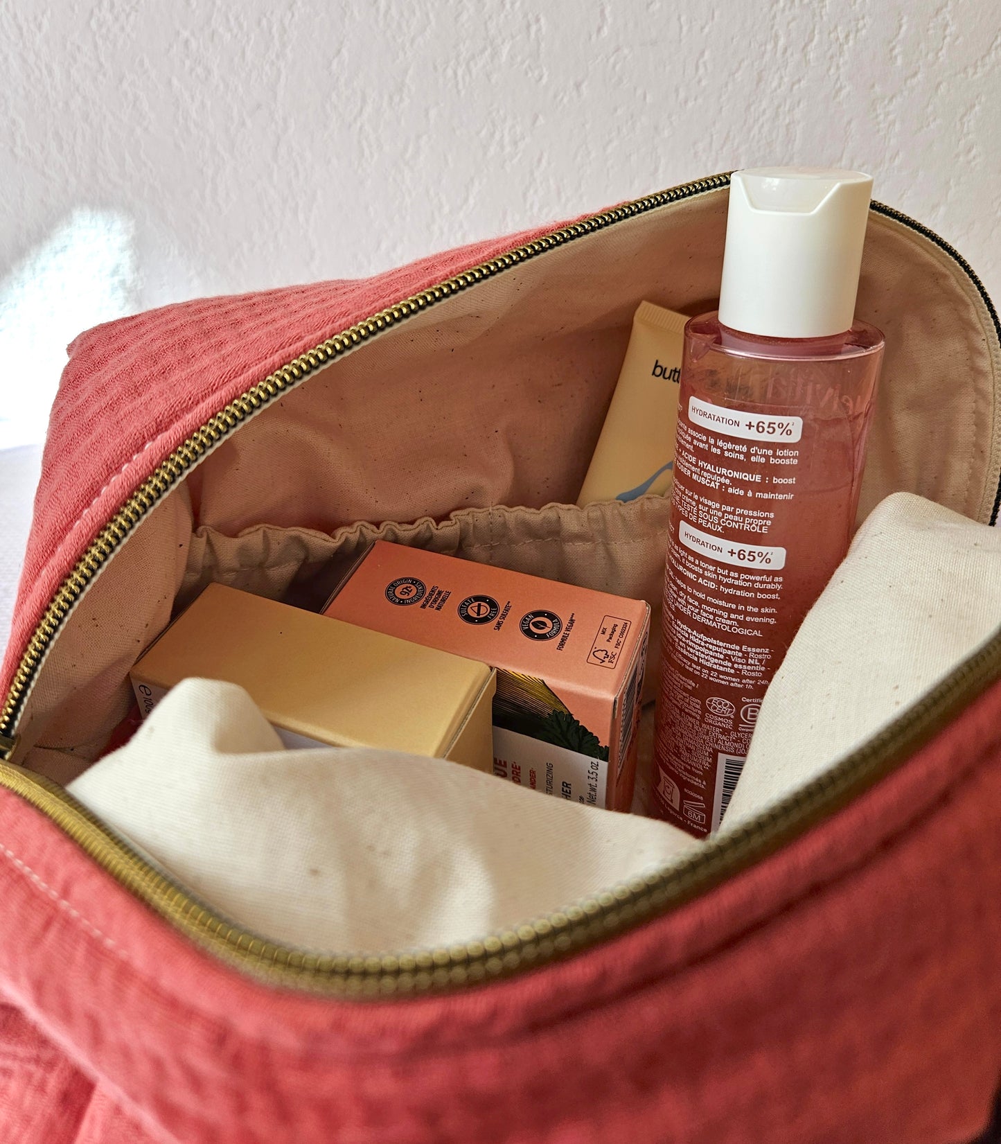 Trousse de toilette avec poche intérieure - grande capacité