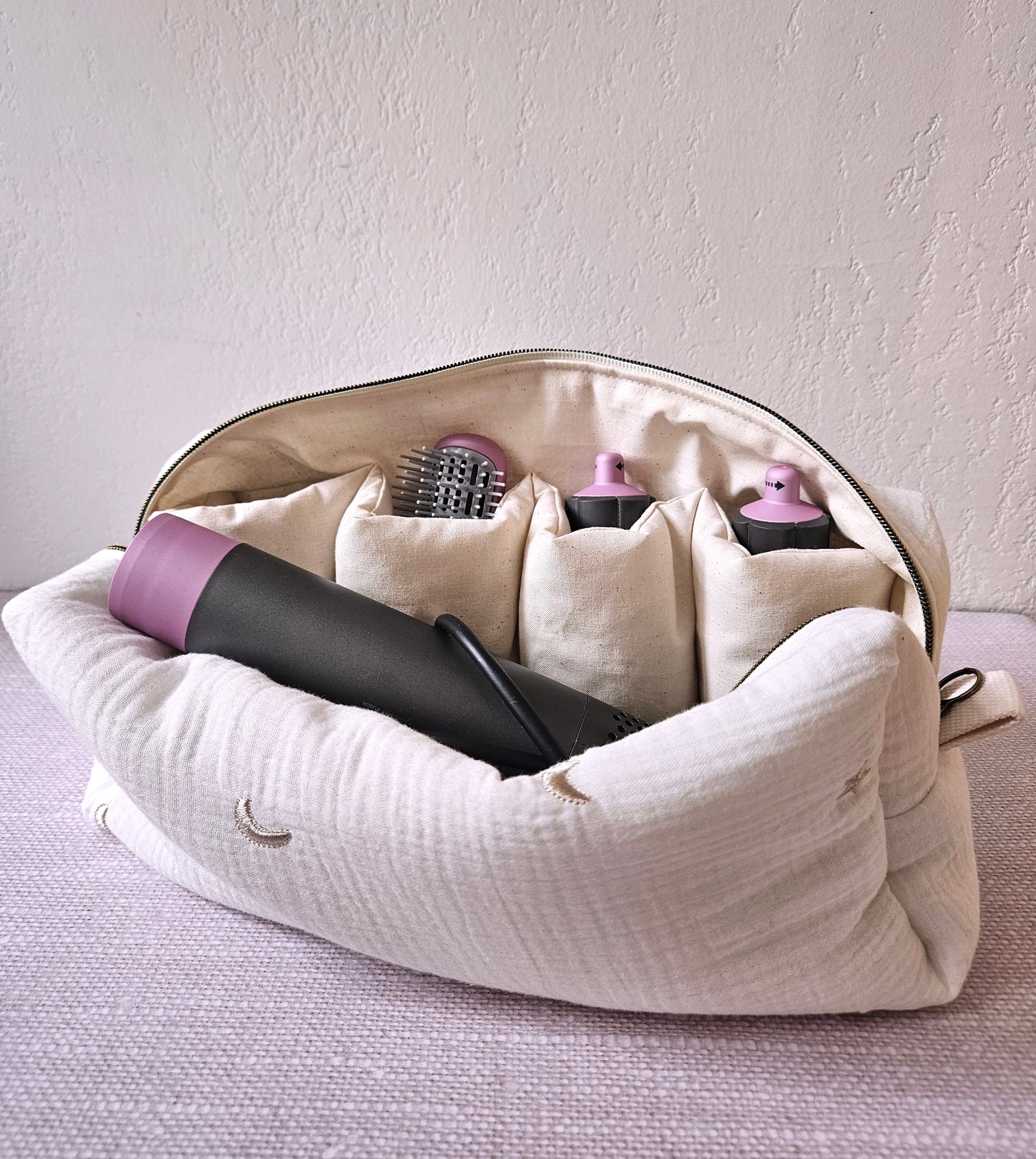 Trousse de rangement sèche-cheveux & accessoires – matelassée – compatible Dyson Airwrap