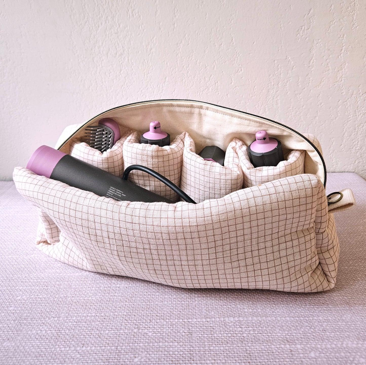 Trousse de rangement sèche-cheveux & accessoires – matelassée – compatible Dyson Airwrap