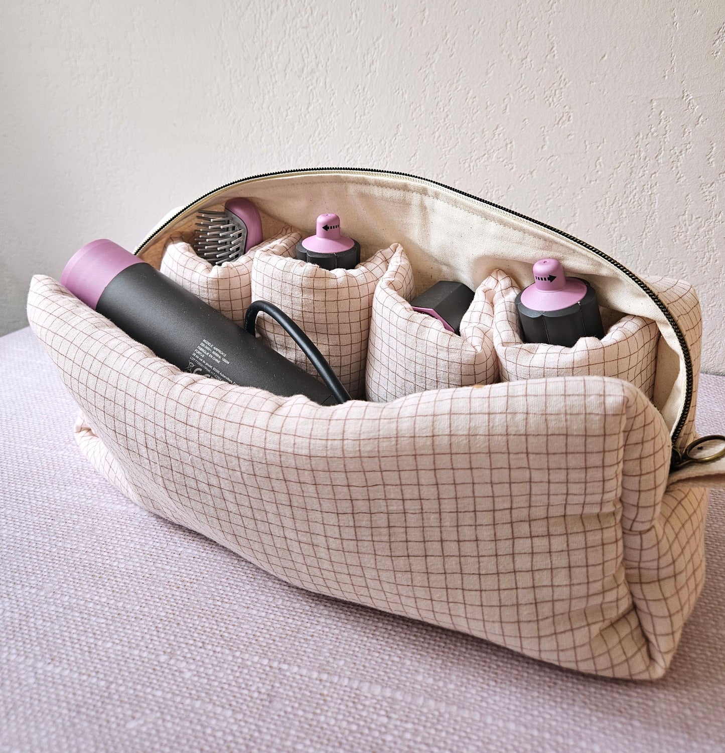 Trousse de rangement sèche-cheveux & accessoires – matelassée – compatible Dyson Airwrap