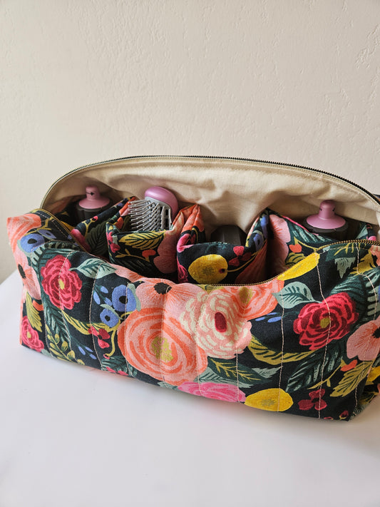 Pochette de rangement Dyson Airwrap fait main tissu fleuri coloré – Atelier J