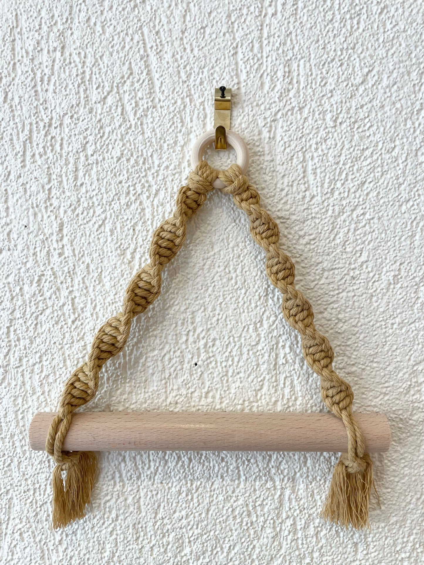 Support pour papier toilette en macramé