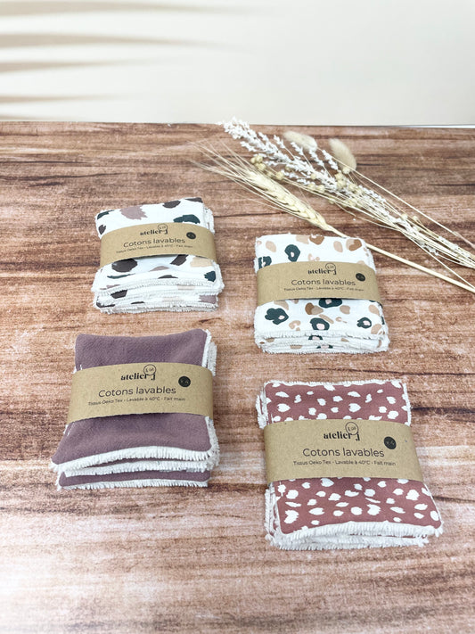 Petits cotons lavables - lingettes démaquillantes zéro déchet en lot de 4