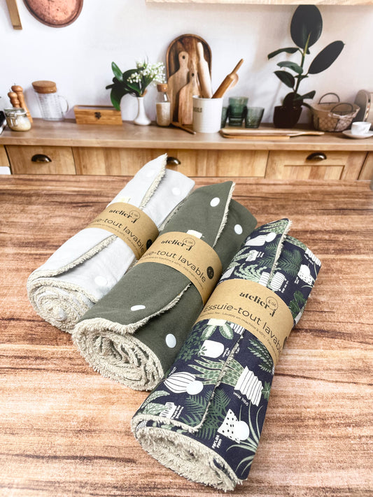Essuie tout lavable - Absorbant - 10 modèles